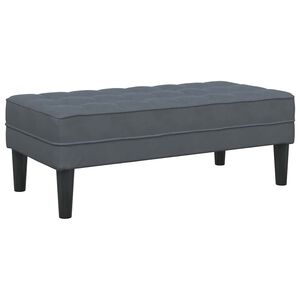 vidaXL Bench with Cushion Dark Grey 113 x 57 x 39 cm Velvet