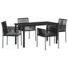 vidaXL Garden Dining Set 5 pcs Black PE Rattan