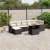 vidaXL 8 Piece Garden Sofa Set with Cushions Black Poly Rattan