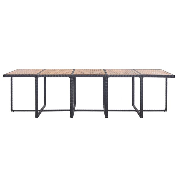 vidaXL 15 Piece Outdoor Dining Set with Cushions Poly Rattan Black