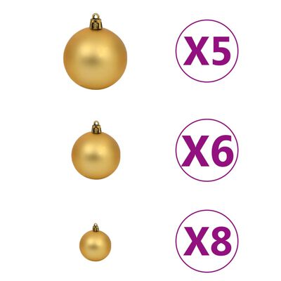 vidaXL Slim Pre-lit Christmas Tree with Ball Set Black 120 cm