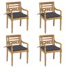 vidaXL Batavia Chairs with Cushions 4 pcs Solid Teak Wood