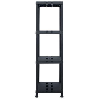 vidaXL Storage Shelf Rack Black 220 kg 90x40x138 cm Plastic