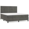 vidaXL Box Spring Bed with Mattress Dark Grey 153x203 cm Queen Size Velvet