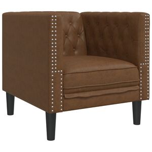 vidaXL Chesterfield Sofa Chair Brown Faux Suede Leather