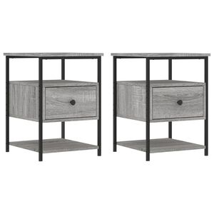 vidaXL Bedside Cabinets 2 pcs Grey Sonoma 40x42x56 cm Engineered Wood