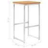vidaXL Bar Chairs 2 pcs Solid Teak Wood and Stainless Steel