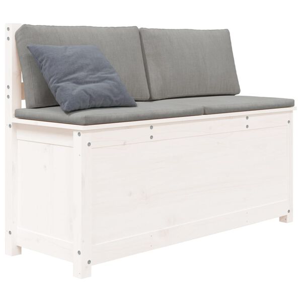 vidaXL Bench White 110x41x76.5 cm Solid Wood Pine