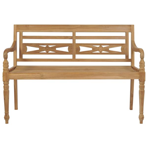 vidaXL Batavia Bench with Cream Cushion 150 cm Solid Teak Wood