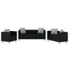 vidaXL Sofa Set Artificial Leather 3-Seater 2-Seater Armchair Black