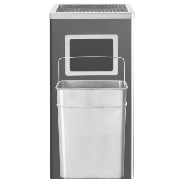 vidaXL Ashtray Dustbin Hotel 45 L Steel Black