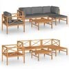 vidaXL 6 Piece Garden Lounge Set with Grey Cushions Solid Teak Wood
