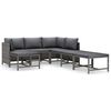 vidaXL 7 Piece Garden Lounge Set with Cushions Poly Rattan Grey