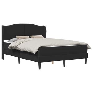 vidaXL Bed Frame with Headboard Black 137 x 190 cm Faux Leather