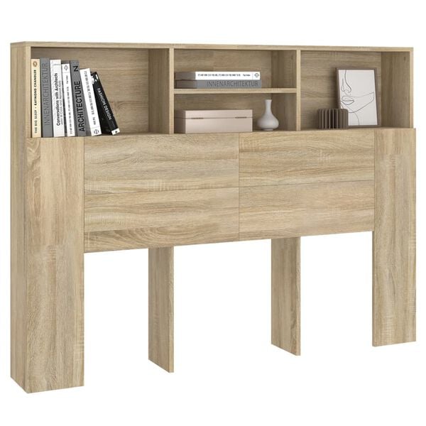 vidaXL Headboard Cabinet Sonoma Oak 140x19x103.5 cm