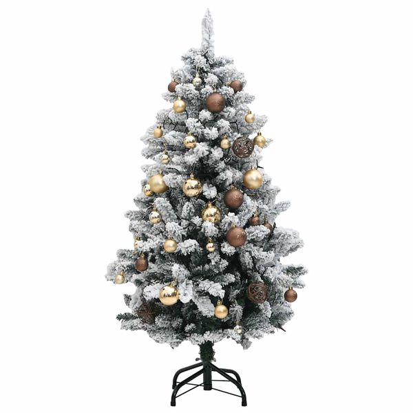 vidaXL Artificial Hinged Christmas Tree 150 LEDs & Ball Set 150 cm