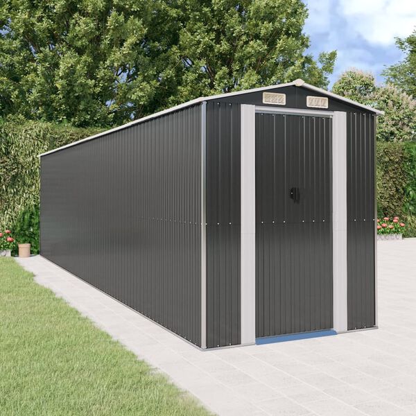 vidaXL Garden Shed Anthracite 192x772x223 cm Galvanised Steel