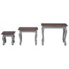 vidaXL Nesting Table Set 3 Pieces Solid Mahogany Wood