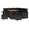 vidaXL Garden Sofa Set 8 pcs Black Poly rattan and powder-coated steel