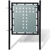 vidaXL Black Single Door Fence Gate 100x75 cm