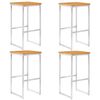 vidaXL Bar Chairs 4 pcs Solid Acacia Wood and Stainless Steel