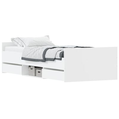 vidaXL Bed Frame with Headboard and Footboard White 90x190 cm Single