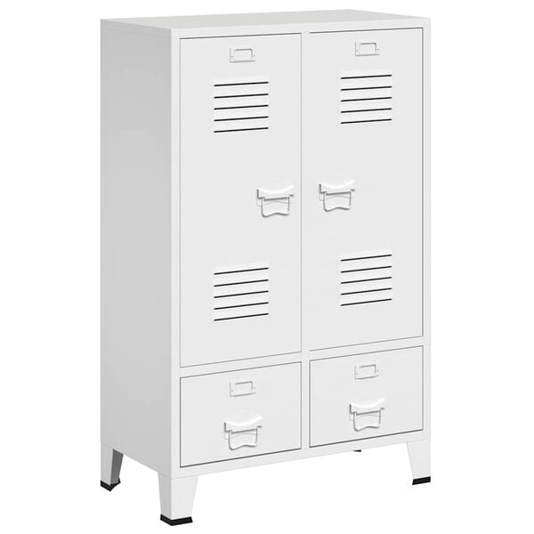 vidaXL Industrial Wardrobe White 67x35x107 cm Steel
