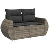 vidaXL 8 Piece Garden Sofa Set with Cushions Grey Poly Rattan Acacia