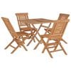 vidaXL 5 Piece Garden Dining Set Solid Wood Teak