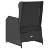 vidaXL Reclining Garden Chairs 2 pcs with Cushions Black Poly Rattan