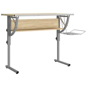 vidaXL Craft Desk | Sonoma oak and grey | Engineered wood | Adjustable medium