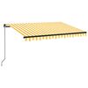 vidaXL Manual Retractable Awning 350x250 cm Yellow and White