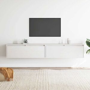vidaXL Wall Cabinets 2pcs White 100x30x35 cm Solid Wood Pine