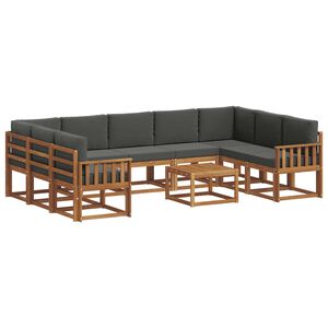 vidaXL Outdoor Sofa Set 10 pcs Natural and Anthracite