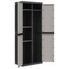 vidaXL Outdoor Storage Cabinet Grey and Black 65x37x165 cm PP