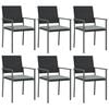 vidaXL 7 Piece Garden Dining Set with Cushions Poly Rattan and Steel