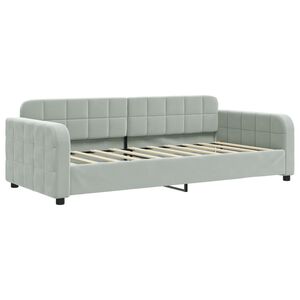 vidaXL Day Bed without Mattress Light Grey 90x190 cm Velvet