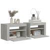 vidaXL Bedside Cabinets 2 pcs with LEDs Concrete Grey 60x35x40 cm