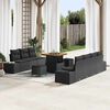 vidaXL Garden Sofa Set with Cushion 10 pcs Black Poly Rattan