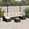 vidaXL 8 Piece Garden Sofa Set with Cushions Black Poly Rattan
