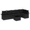 vidaXL Garden Sofa Set with Cushion 7 pcs Black Poly rattan