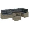 vidaXL Garden Sofa Set 7 pcs Grey Poly Rattan, Powder-Coated Steel