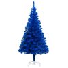 vidaXL Artificial Pre-lit Christmas Tree with Ball Set Blue 210 cm PVC