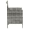 vidaXL 3 Piece Outdoor Dining Set with Cushions Poly Rattan Grey