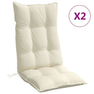 vidaXL Highback Chair Cushions 2 pcs Cream Oxford Fabric