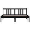 vidaXL Bed Frame without Mattress Black Solid Wood 150x200 cm King Size King Size