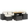 vidaXL 7 Piece Garden Sofa Set with Cushions Black Poly Rattan