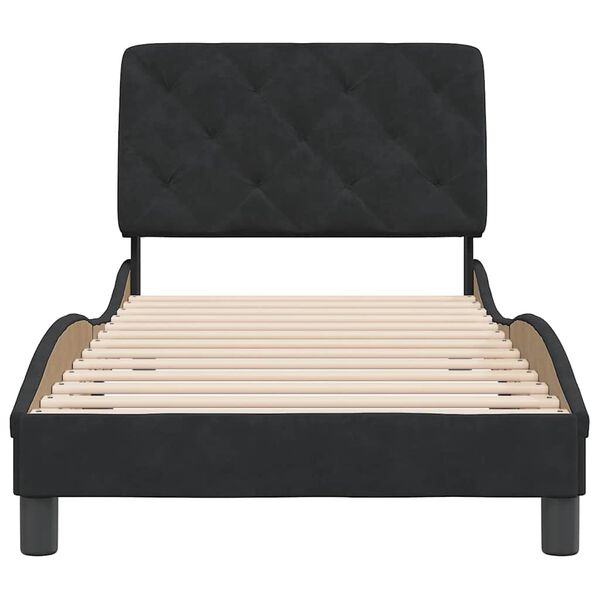 vidaXL Bed Frame without Mattress Black 90x190 cm Velvet