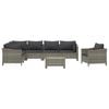 vidaXL 8 Piece Garden Lounge Set with Cushions Grey Poly Rattan