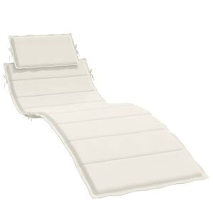 vidaXL Sun Lounger Cushion Melange Cream 186x58x4 cm Fabric